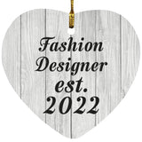 Fashion Designer Established Est. 2022 - Heart Ornament F