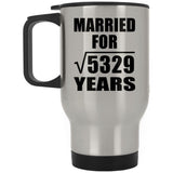 73rd Anniversary Married For Square Root of 5329 Years - Silver Travel Mug