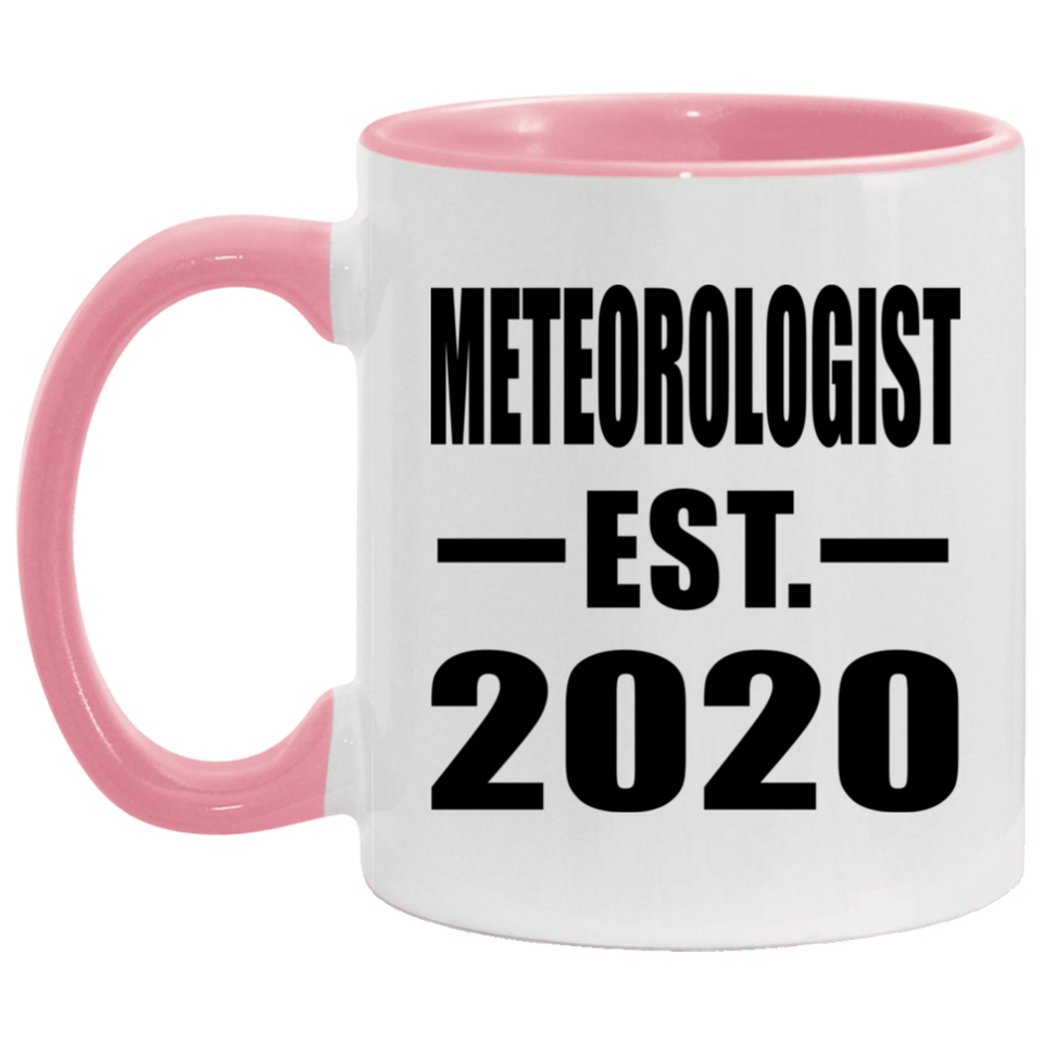 Meteorologist Established EST. 2020 - 11oz Accent Mug Pink