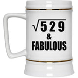 23rd Birthday Square Root of 529 & Fabulous - Beer Stein