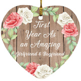 First Year As An Amazing Girlfriend & Boyfriend - Heart Ornament B