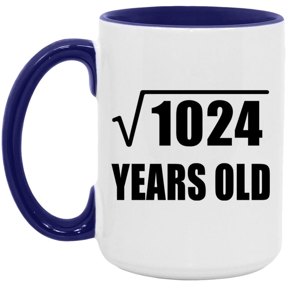 32nd Birthday Square Root of 1024 Years Old - 15oz Accent Mug Purple