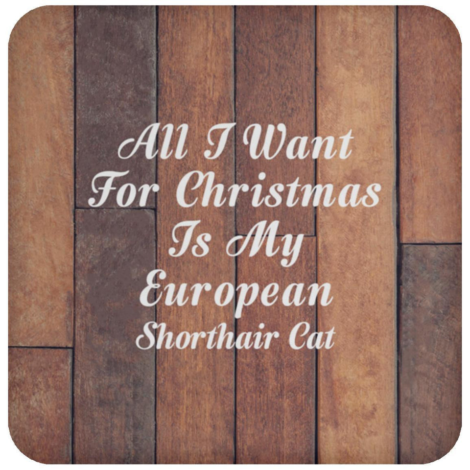 All I Want For Christmas Is My European Shorthair Cat - Drink Coaster E