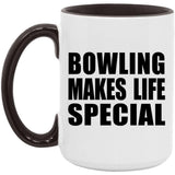 Bowling Makes Life Special - 15oz Accent Mug Black