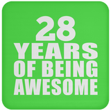 28th Birthday 28 Years Of Being Awesome - Drink Coaster