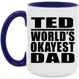 Ted World's Okayest Dad - 15oz Accent Mug Purple