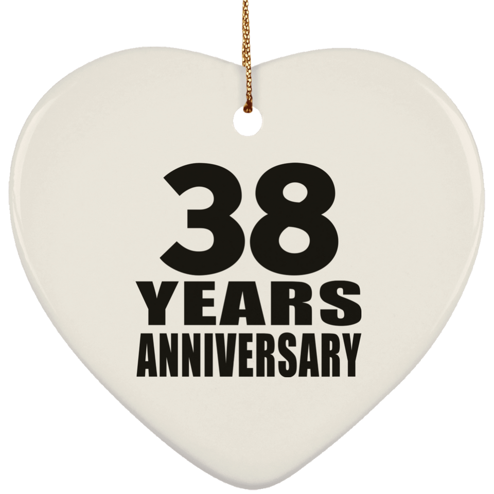38th Anniversary 38 Years - Heart Ornament