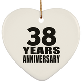 38th Anniversary 38 Years - Heart Ornament