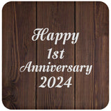 Happy 1st Anniversary 2024 - Drink Coaster D