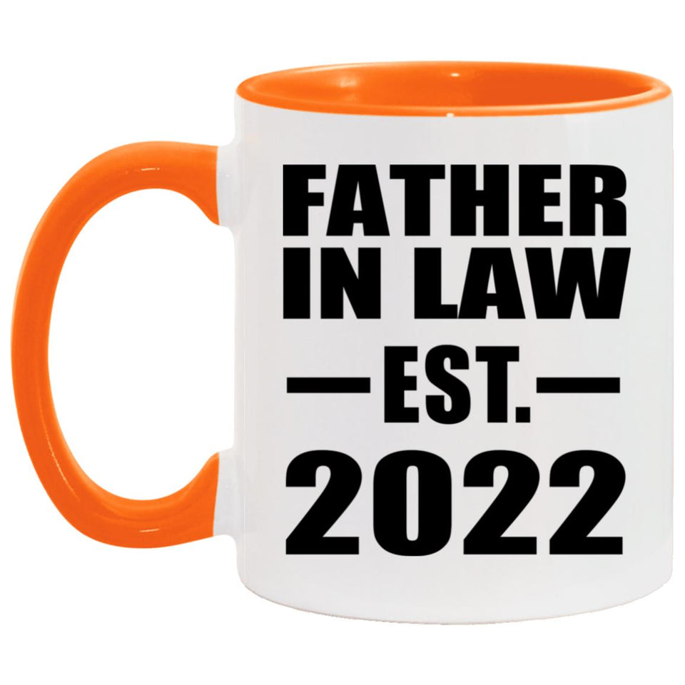 Father In Law Established EST. 2022 - 11oz Accent Mug Orange