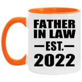 Father In Law Established EST. 2022 - 11oz Accent Mug Orange