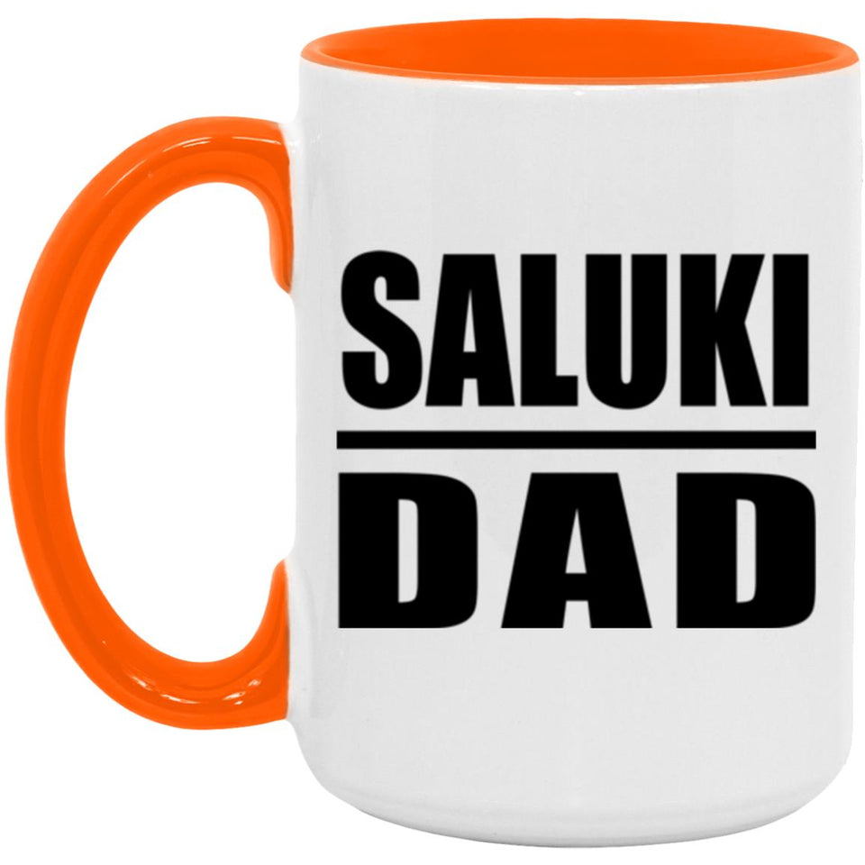 Saluki Dad - 15oz Accent Mug Orange