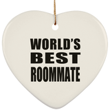 World's Best Roommate - Heart Ornament