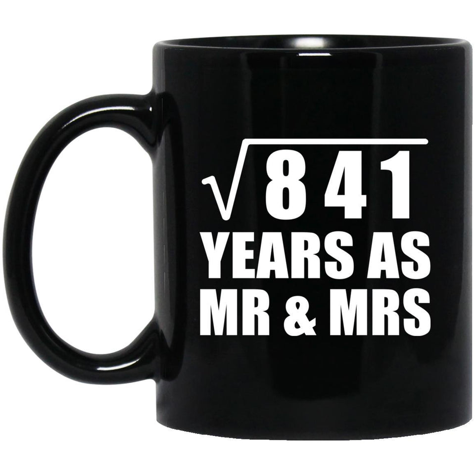29th Anniversary Square Root of 841 Years As Mr & Mrs - 11oz Coffee Mug Black