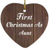 First Christmas As Aunt - Heart Ornament D