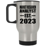 Market Research Analyst Established EST. 2023 - Silver Travel Mug