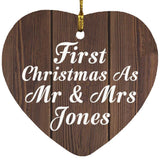 First Christmas As Mr & Mrs Jones - Heart Ornament D