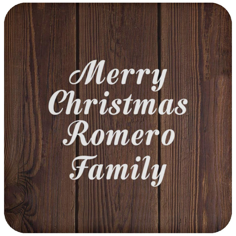 Merry Christmas Romero Family - Drink Coaster D