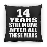 14th Anniversary 14 Years Still In Love After These Years - Throw Pillow Black
