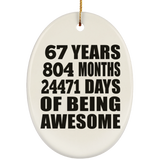 67th Birthday 67 Years 804 Months 24471 Days Of Awesome - Oval Ornament