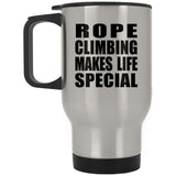 Rope Climbing Makes Life Special - Travel Mug Silver