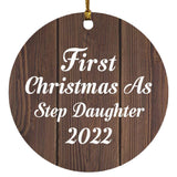 First Christmas As Step Daughter 2022 - Circle Ornament D