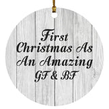First Christmas As An Amazing Gf & Bf - Circle Ornament F