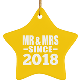 6th Anniversary Mr & Mrs Since 2018 - Star Ornament