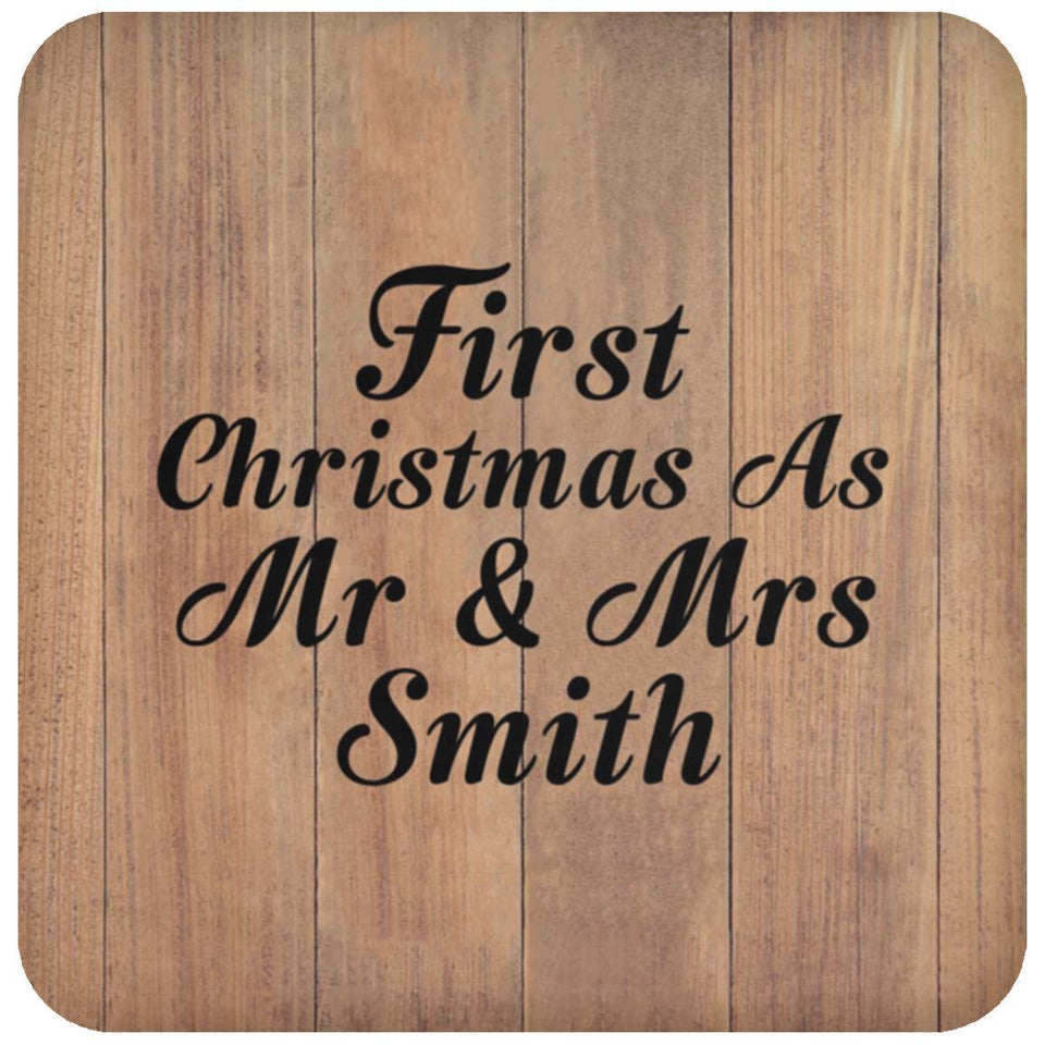First Christmas As Mr & Mrs Smith - Drink Coaster C