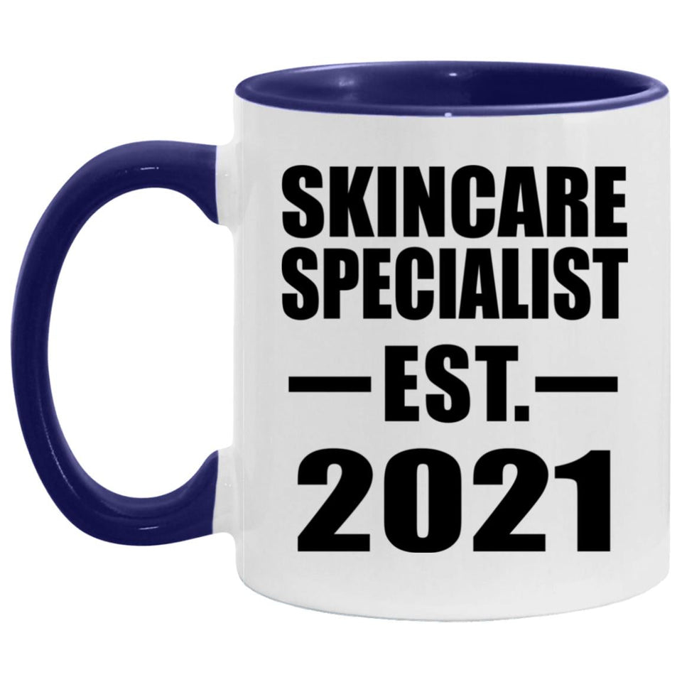 Skincare Specialist Established Est. 2021 - 11oz Accent Mug Purple