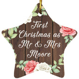 First Christmas As Mr & Mrs Moore - Star Ornament A