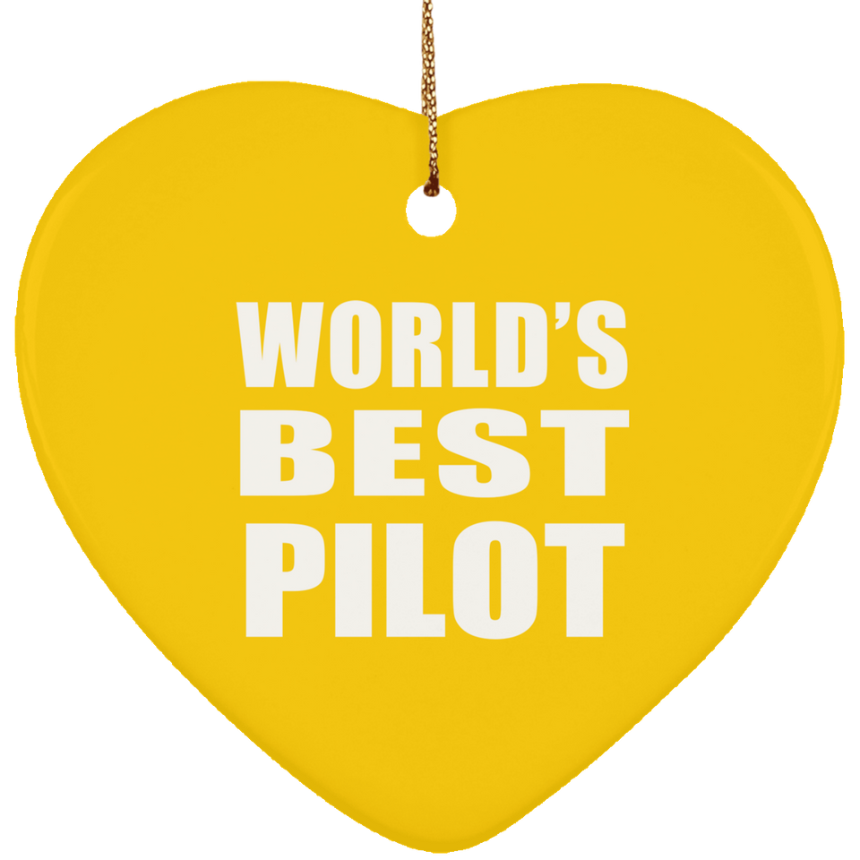 World's Best Pilot - Heart Ornament