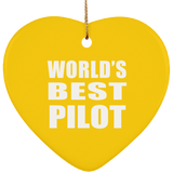 World's Best Pilot - Heart Ornament