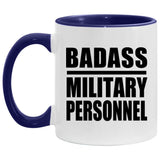 Badass Military Personnel - 11oz Accent Mug Purple