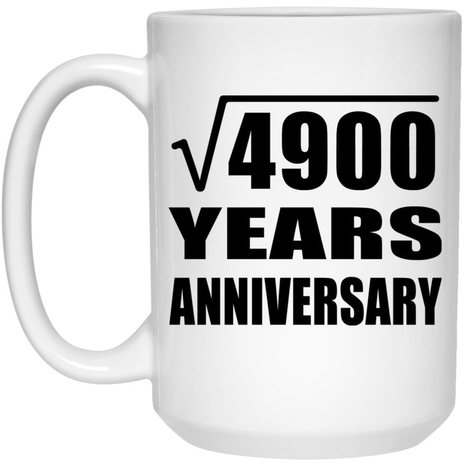 70th Anniversary Square Root of 4900 Years Anniversary - 15oz Coffee Mug