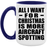 All I Want For Christmas Is More Aircraft Spotting - 15oz Accent Mug Purple