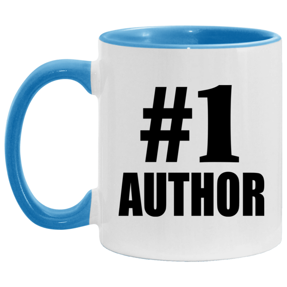 Number One #1 Author - 11oz Accent Mug Blue