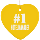 Number One #1 Hotel Manager - Heart Ornament
