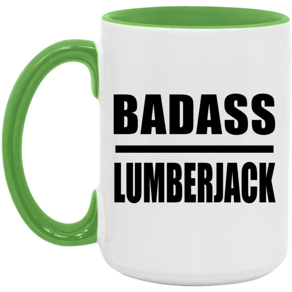 Badass Lumberjack - 15oz Accent Mug Green