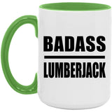Badass Lumberjack - 15oz Accent Mug Green