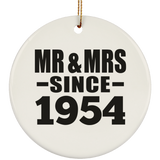 70th Anniversary Mr & Mrs Since 1954 - Circle Ornament