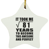 9th Birthday Took Square Root of 81 Years To Awesome - Star Ornament