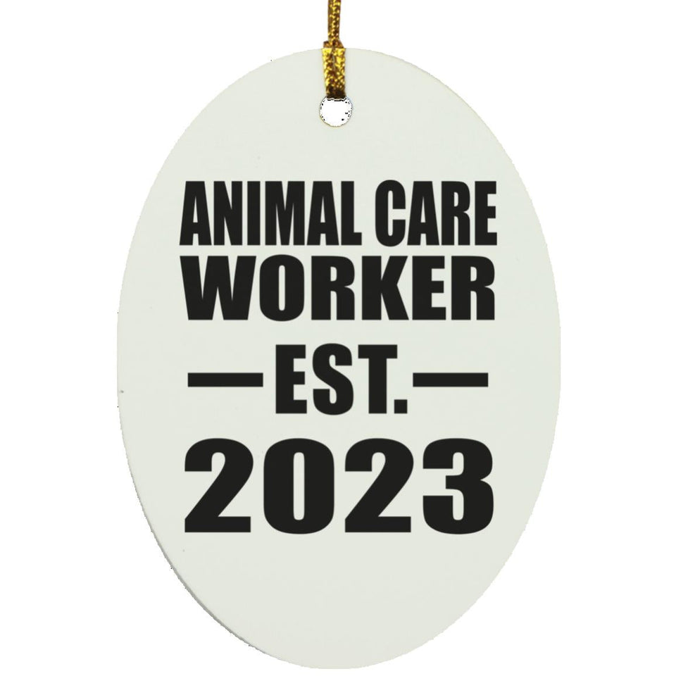 Animal Care Worker Established EST. 2023 - Oval Ornament