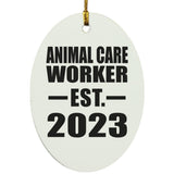 Animal Care Worker Established EST. 2023 - Oval Ornament