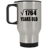 42nd Birthday Square Root of 1764 Years Old - Silver Travel Mug