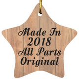 6th Birthday Made In 2018 All Parts Original - Star Ornament C