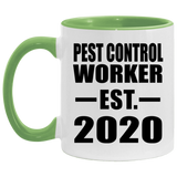 Pest Control Worker Established EST. 2020 - 11oz Accent Mug Green