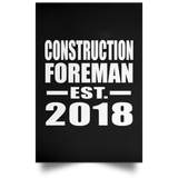 Construction Foreman Established EST. 2018 - Poster Portrait