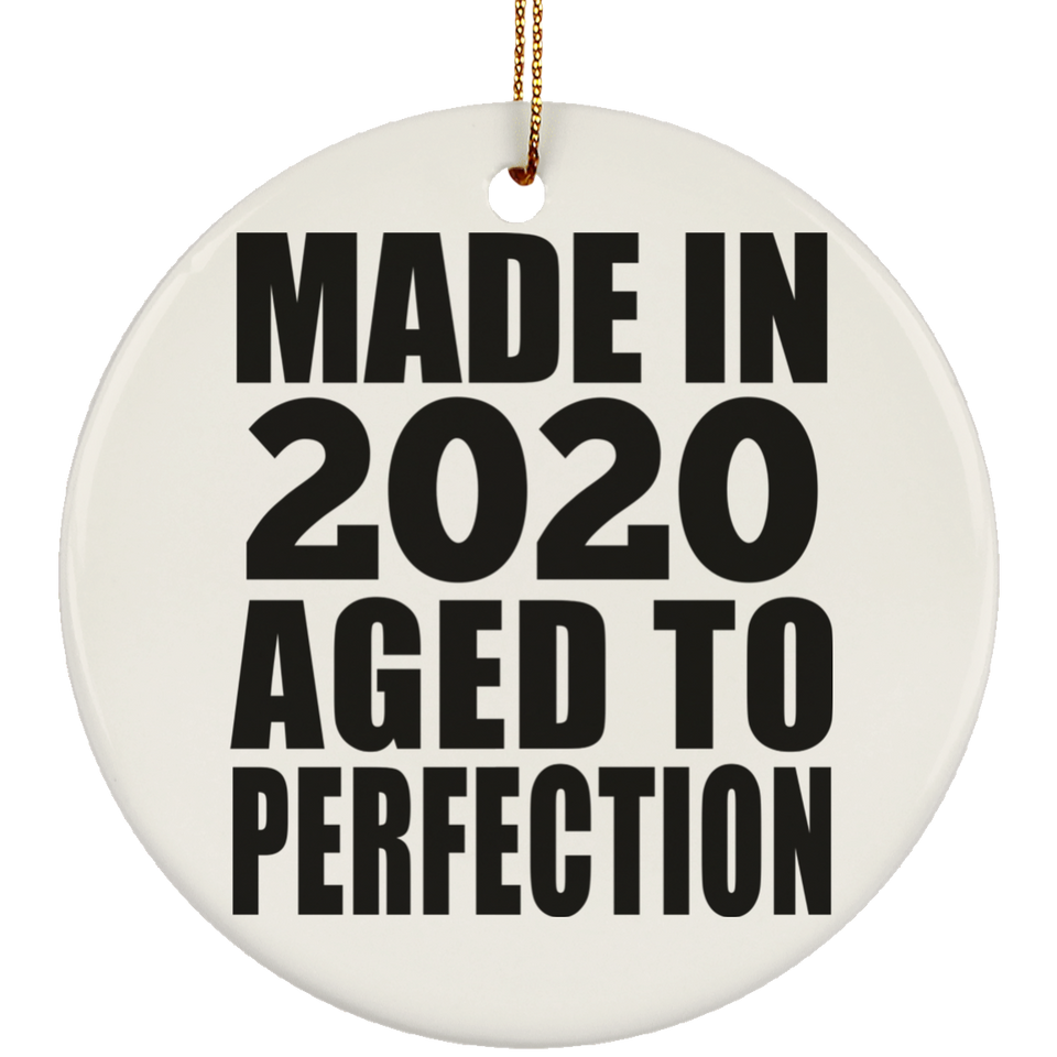 4th Birthday Made In 2020 Aged to Perfection - Circle Ornament