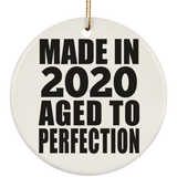 4th Birthday Made In 2020 Aged to Perfection - Circle Ornament